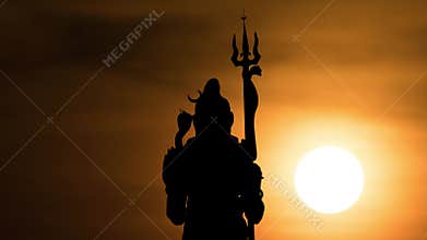 Shiva, Hinduism Statue, Sunset Clouds