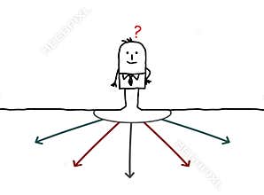 Businessman choosing direction