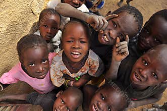 Group of african children smiling