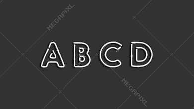 Neon A B C D font, broken glowing letters mockup
