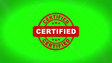 Certified Signed Stamping Text Wooden Stamp Animation.