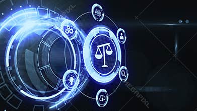 Business, Technology, Internet and network concept. Labor law, Lawyer, Attorney at law, Legal advice concept on virtual screen
