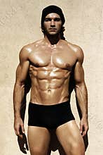 shirtless male model