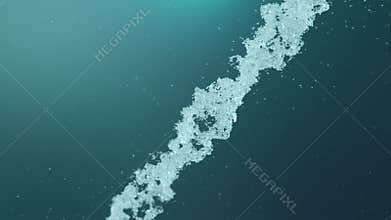 Animation of movement of water droplets that build the DNA molecule, the human genome. Concept medicine, biotechnology