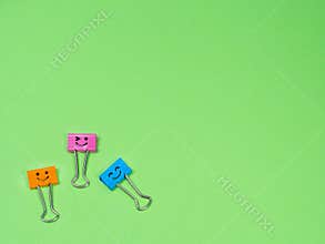 Orange, blue and pink smile funny metal binder clip