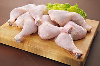 Fresh raw chicken legs