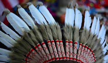 An ancient headdress of the indigenous tribes of North America