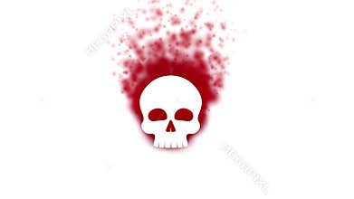 Human skull in red flames spooky danger concept