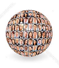 Ball and people