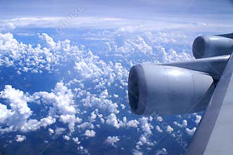 An aerial view from an airplane