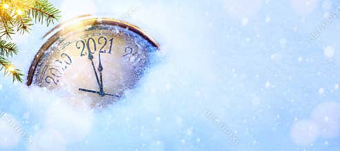 2021 Christmas and new years invitation banner background