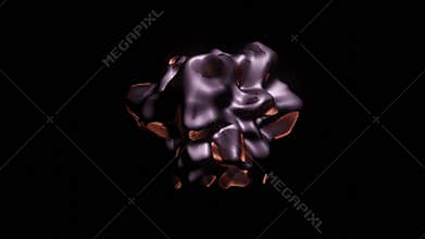 HD Video Of Abstract Seamless Rotating 360 Animation Loop Of 3D Render Metallic Object.