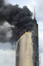 Fire on high-altitude building