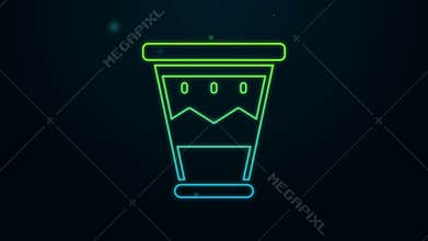 Glowing neon line Mexican drum icon isolated on black background. Music sign. Musical instrument symbol. 4K Video motion