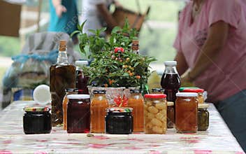 Fruits and vegetables in jars