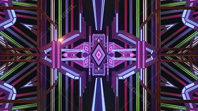 Abstract Stylized Pink Glowinggeometric cyber punk looping 3d animation