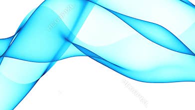 Abstract colorful wavy background in blue on black backdrop.