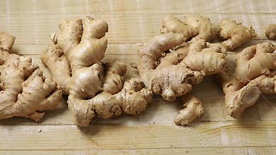 Fresh raw ginger roots