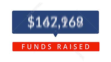 Social media animated funds raised counter ticker
