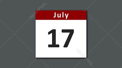 July calendar flipping pages animation