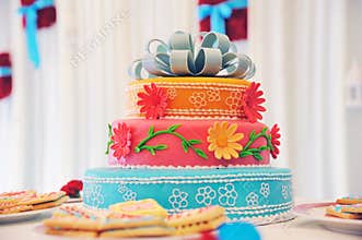 Beautiful multi-tiered wedding cake