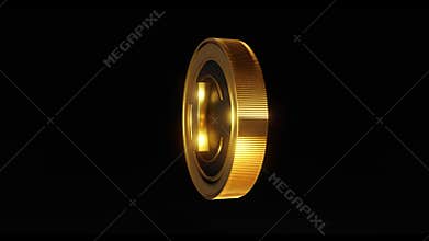 Gold, shiny, luminous round Sign. Rotating lettering with a countdown: Three, 3  , Two, 2, One ,1, Black Friday .Round  icon on a