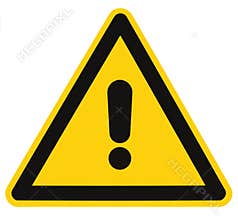 Danger Hazard Triangle Warning Sign Isolated Macro
