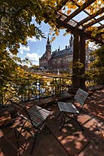 Peace Palace garden in Autumn