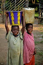 Liberian Children Carrying Water