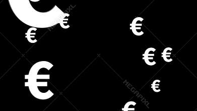 Euro money mark sign symbol zoom animation video footage 1