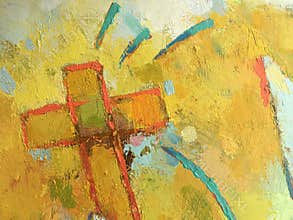 Christian concept in handmade style on the canvas