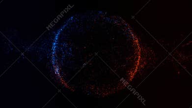 Blue Orange Particles Sphere Circle Intro Logo Motion Background