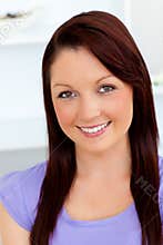 Portrait of a charming woman smiling at the camera