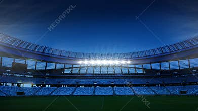 Sports stadium with fireworks