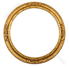 Round antique gilt picture frame