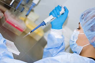 Doctor doing the ELISA test for HIV diagnostics