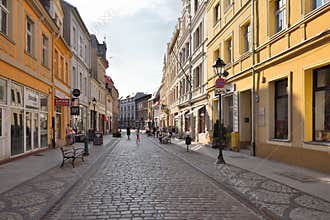 Beautiful Dluga street at historical district of Bydgoszcz