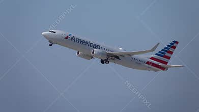 American Airlines Boeing 737 Taking Off at Los Angeles International Airport LAX