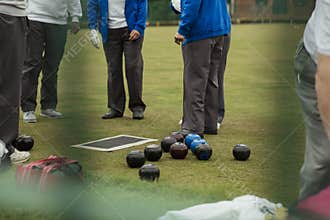 Bocce Balls on Lawn