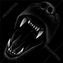The Vector logo dog or wolf for tattoo or T-shirt design or outwear. Cute print style dog or wolf background.