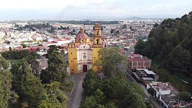Aerial Jean baptiste former convent Metepec mexico