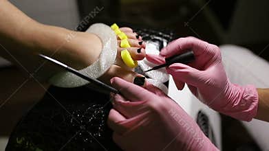 Nail pedicure performance in the spa