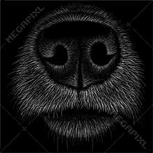 The Vector logo dog  or wolf for tattoo or T-shirt design or outwear.  Cute print style dog  or wolf  background.