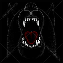 The Vector logo dog  or wolf for tattoo or T-shirt design or outwear.