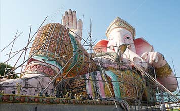 Bigg Sleeping Ganesha Temple at Nakhon Nayok, Thailand