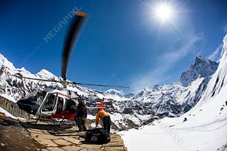 Helicopter in Himalaya