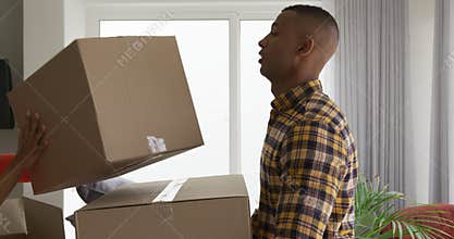 Couple moving in to a new home