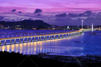 Night Scene of Shenzhen Bay Bridge