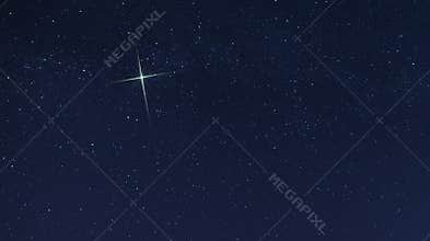 Single star shining brightest in the night sky
