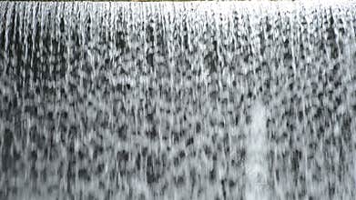 Close up artificial waterfall